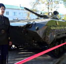 Сегодня в парке Победы села Большеустьикинское состоялось торжественное открытие экспозиции военной техники - БТР-70 и БМП-7.